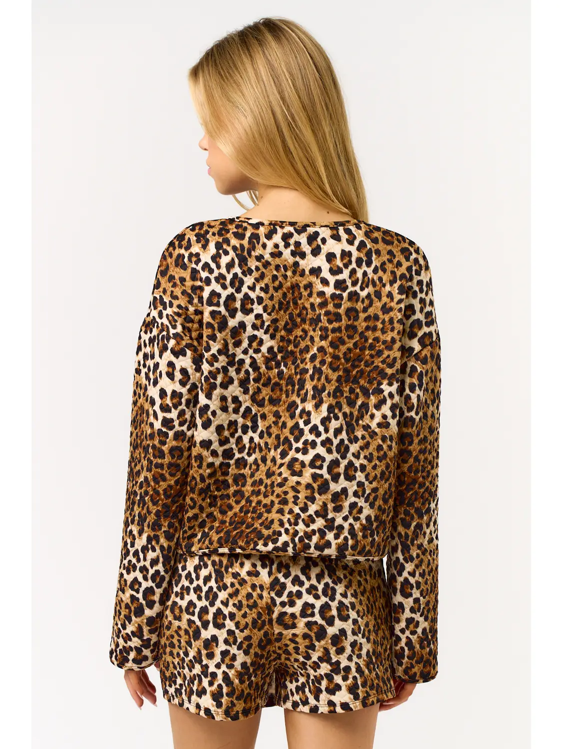 Quilted Leopard Cardigan