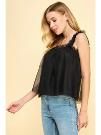 Black Tulle Tank Top