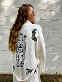 White and Black Leopard Robe