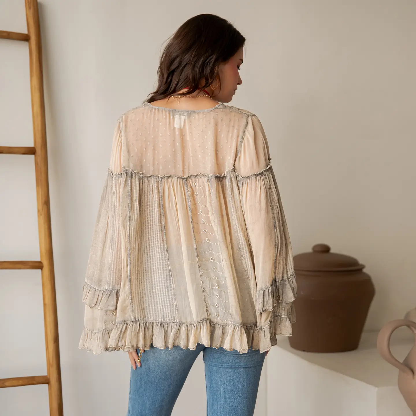 Dreamy Ruffle Button Down