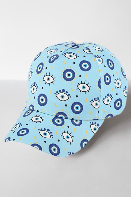 Teal Evil Eye Baseball Hat