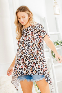 Multicolor Leopard Soft Tee