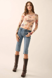 Blush Crush Floral Mesh Top