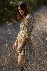 Green floral dress