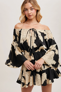 Floral Bell Sleeve Romper