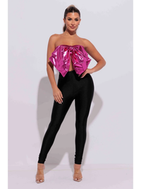 Pink Metallic Bow Top