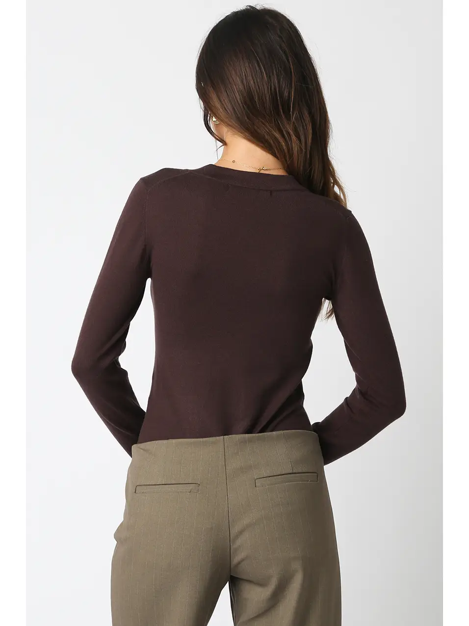 Kyla V Neck Bodysuit Brown