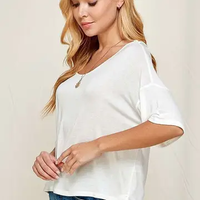 White Drop Shoulder Top