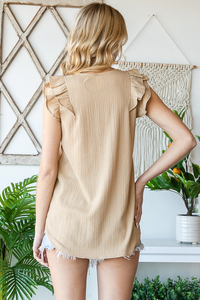 Beige Ruffle Top