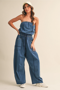Strapless Barrel Jumpsuit