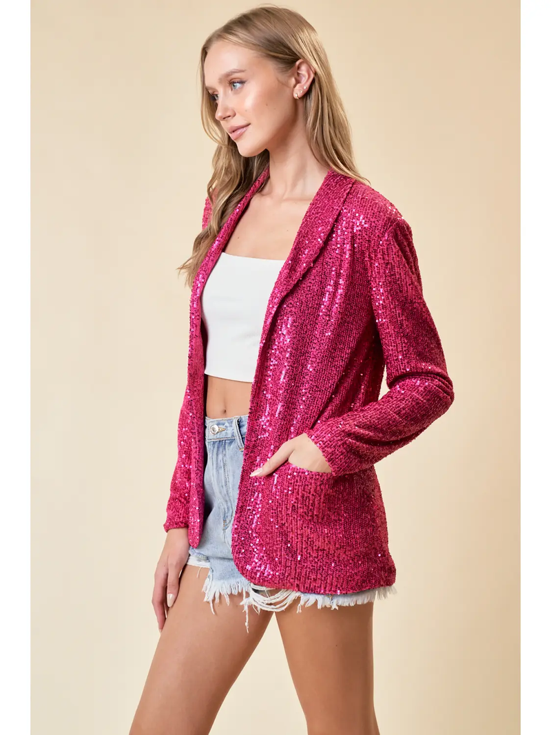 Pink Sequin Blazer