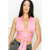 Pink Wrap Crop Top