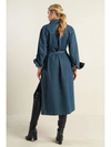 Denim Snap Button Midi Dress