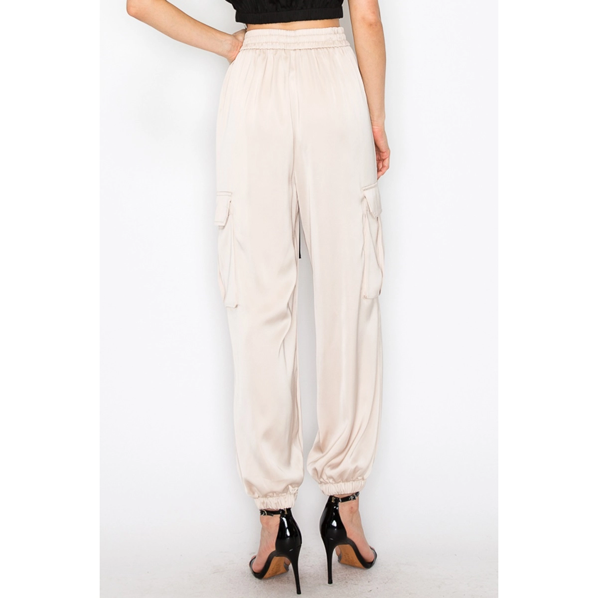 Satin Cargo Pants