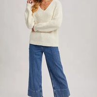 Ivory V Neck Sweater