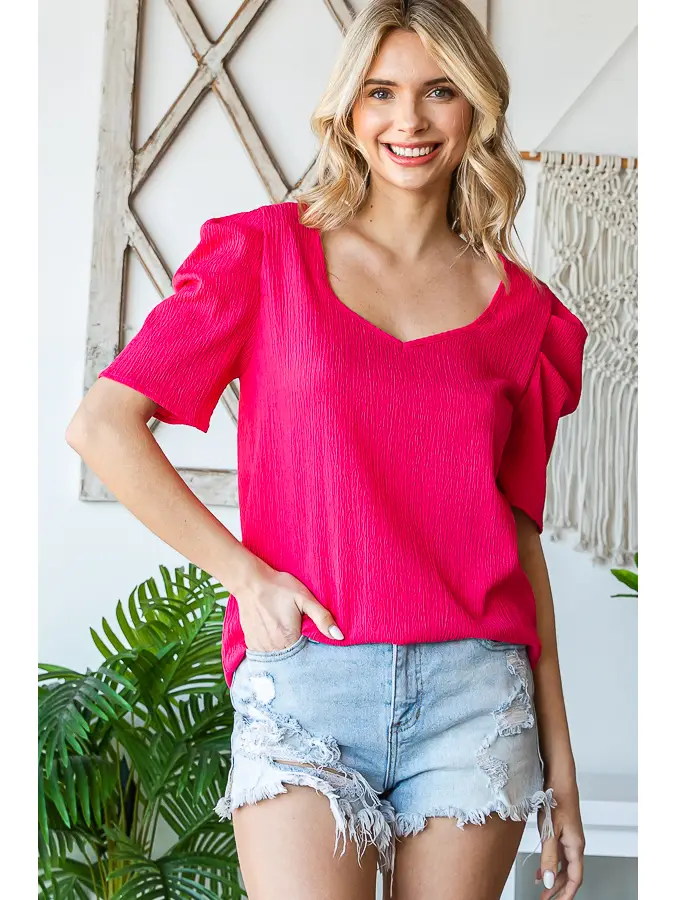 Fuchsia Gauze Top