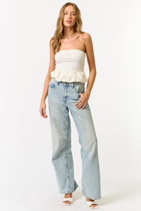 White Bubble Tube Top