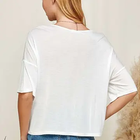 White Drop Shoulder Top