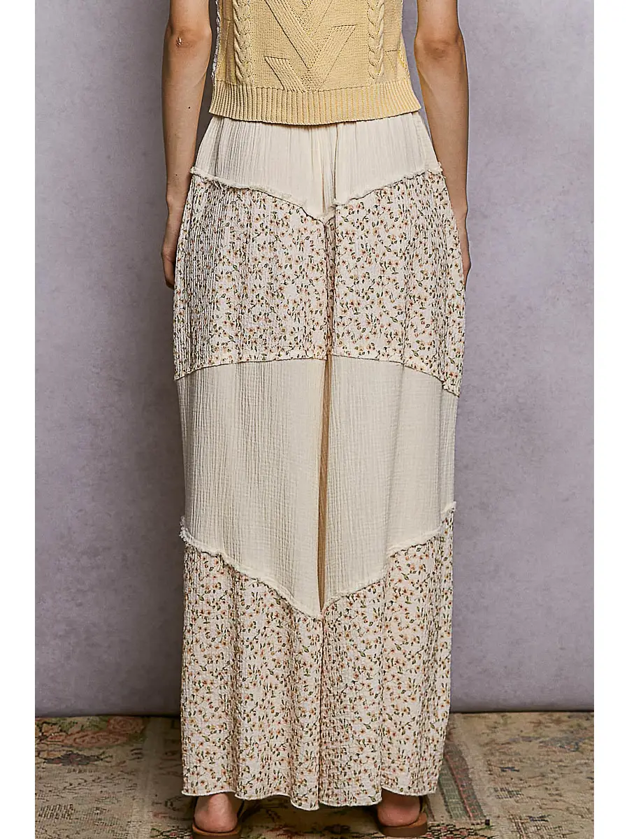 POL Floral Flowy Contrast Pants