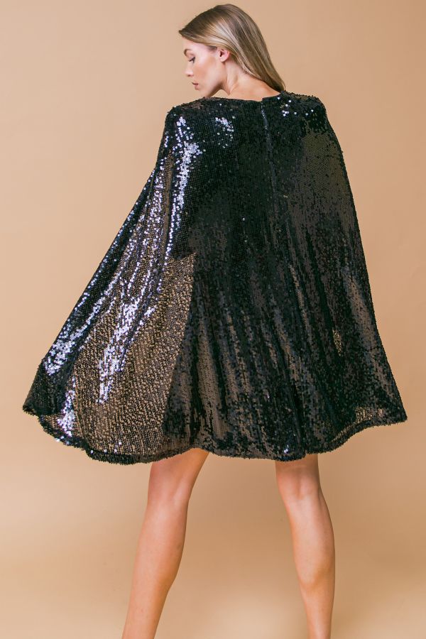 Sequin Cape Dress All There Boutique Sequin Cape Dress All There Boutique