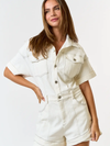 White Denim Romper