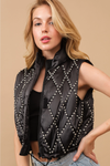 Black Bling Puffer Vest