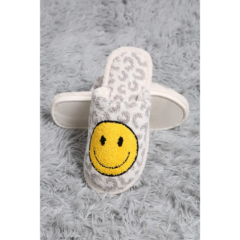 Leopard Smiley Face Slippers