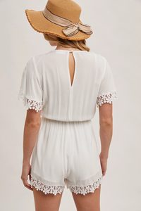White Flower Romper