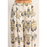 Floral Print Palazzo Pants Black