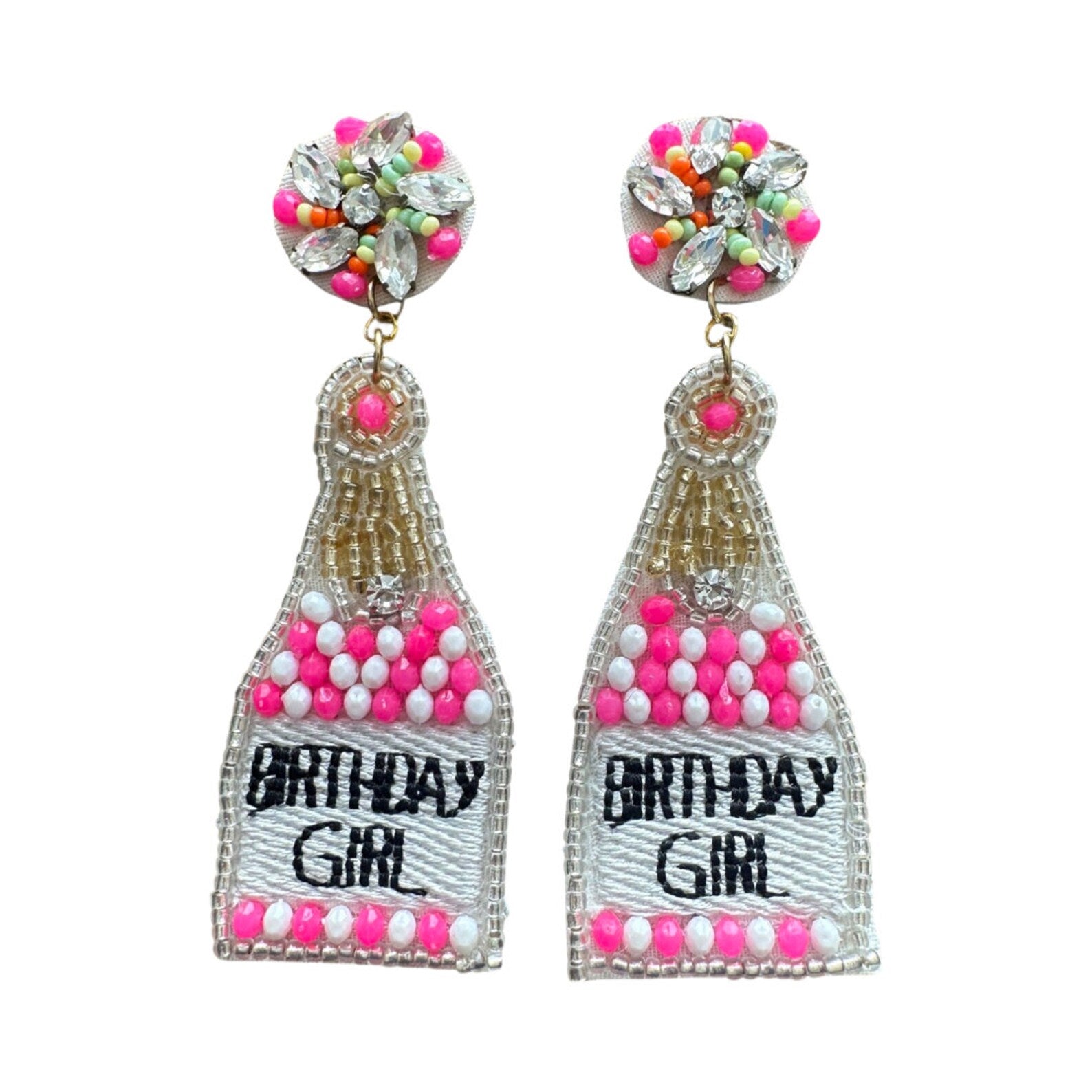 Birthday Girl Champagne Earrings