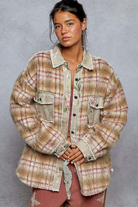 POL Mohair and floral shacket
