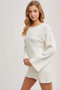 White Chunky Tunic Sweater Dress