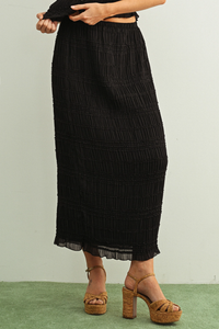 Black Chiffon Skirt Set