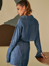 Blue Cut Out Back Minidress