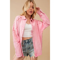 Hot pink studded shacket