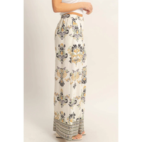 Floral Print Palazzo Pants Black