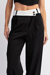 White Waistband Black Pants