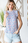 Floral Mock Neck