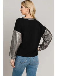 Metallic Sleeve Sweater