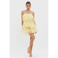 Yellow Ruffle Tiered Romper