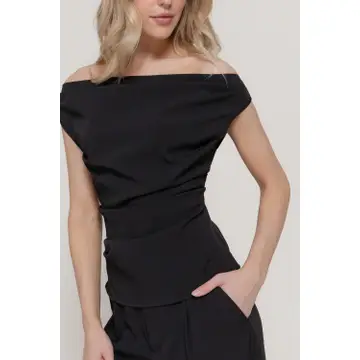 Black Off the Shoulder Top & Trouser Set