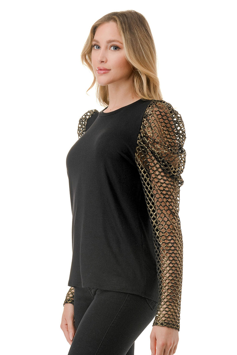 Gold Open Sleeve Top