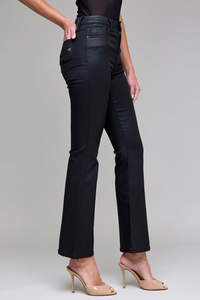 Black Coated Flare Jeans