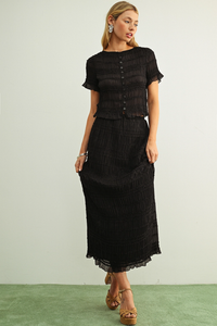 Black Chiffon Skirt Set