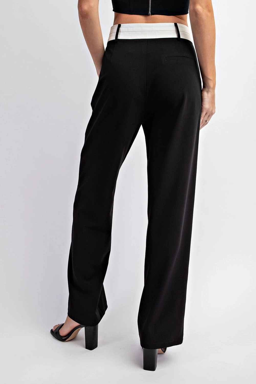 black and white dress pants for women HDE Womens High Waisted Dress Pants Long Wide Leg Palazzo Trouser Tall S-Plus Black White Stripes M