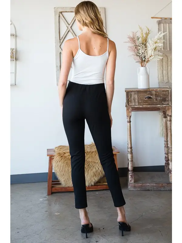 Black Front Slit Pants