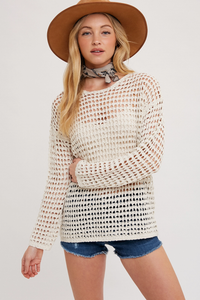 Cream Open Knit Sweater