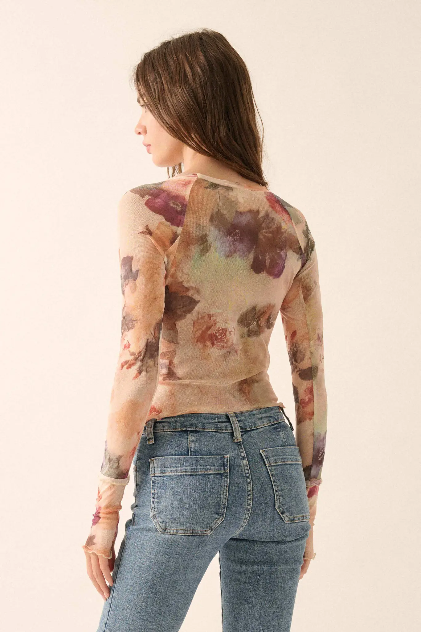 Blush Crush Floral Mesh Top