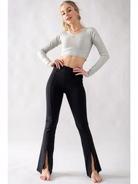 Black Slit Leggings