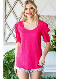 Fuchsia Gauze Top